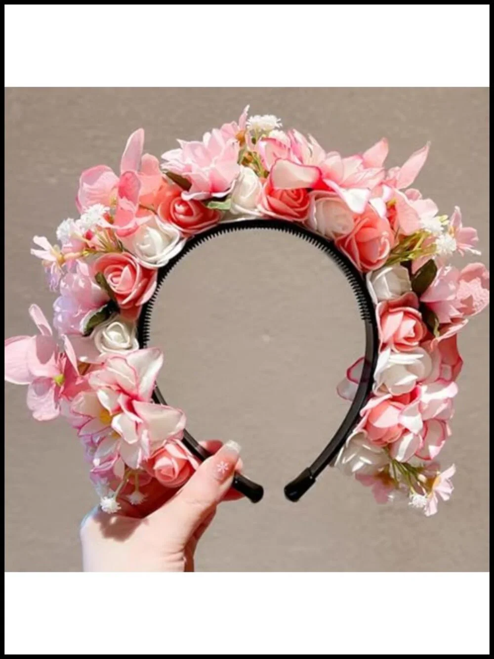 Double Sided Floral Flower Crown Hairband for Day of the Dead Cosplay Party